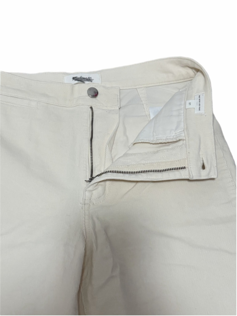 NWT Madewell The Wide-Leg Pant in Corduroy in white size 27 - Picture 4 of 10